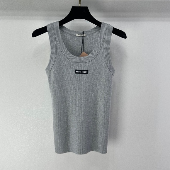 Meet the Posher Tops - Miumiu Ribbed Label Vest